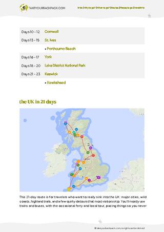 example page 2 from our offline Travel Guide for United Kingdom